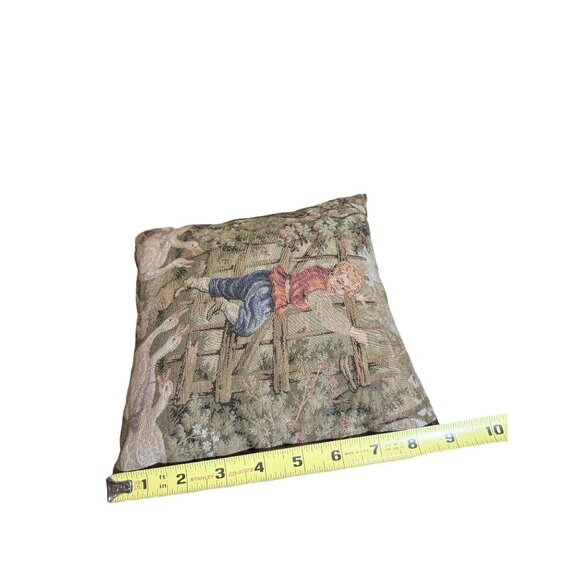 Vintage French Country Tapestry Throw Pillows Set of 3 Country Life Handmade - Picture 12 of 16